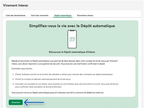 desjardins dépôt automatique interac.